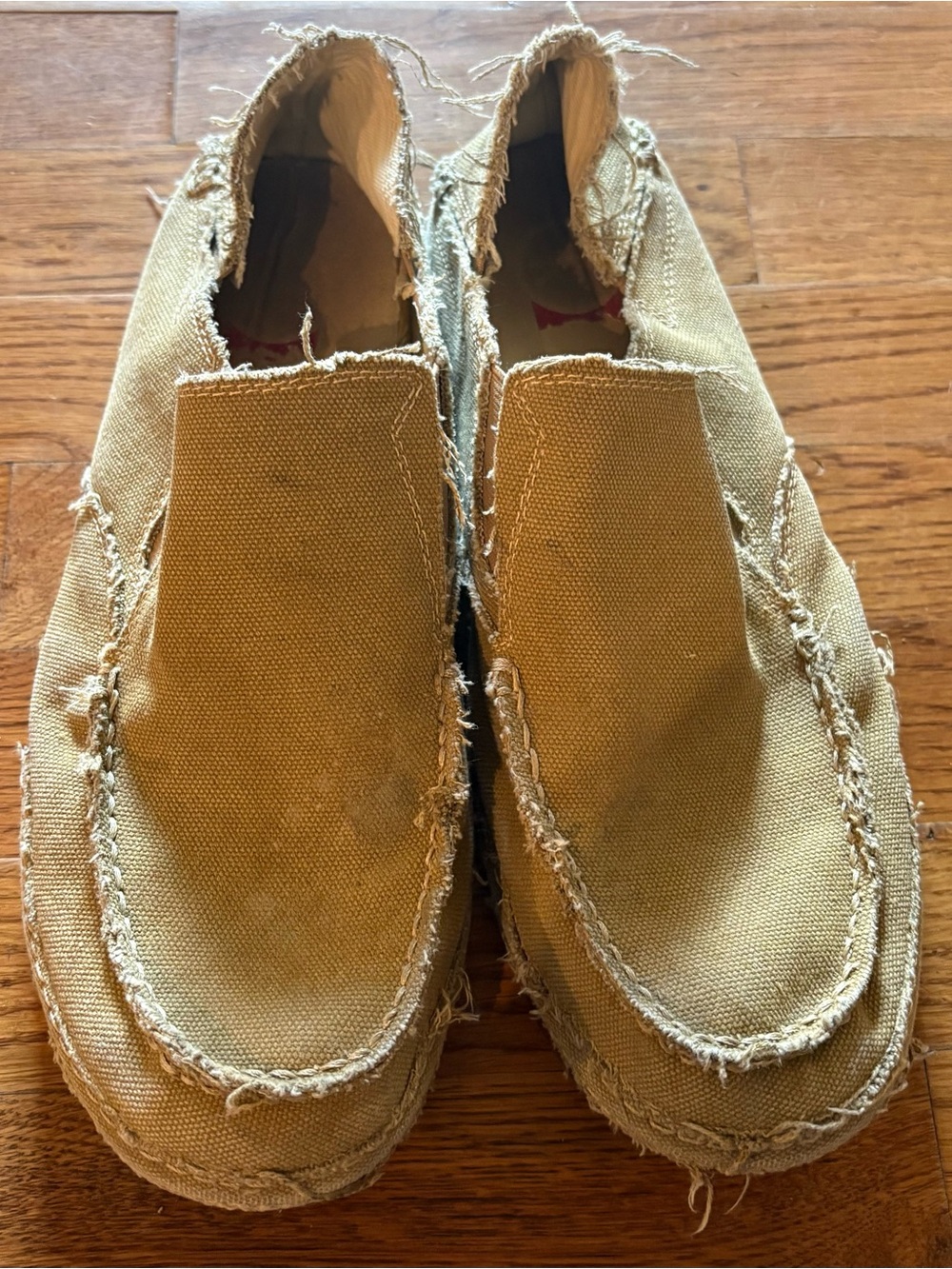 Tony Lama Lindale Wheat Canvas Slip-On Loafers, Size 10.5